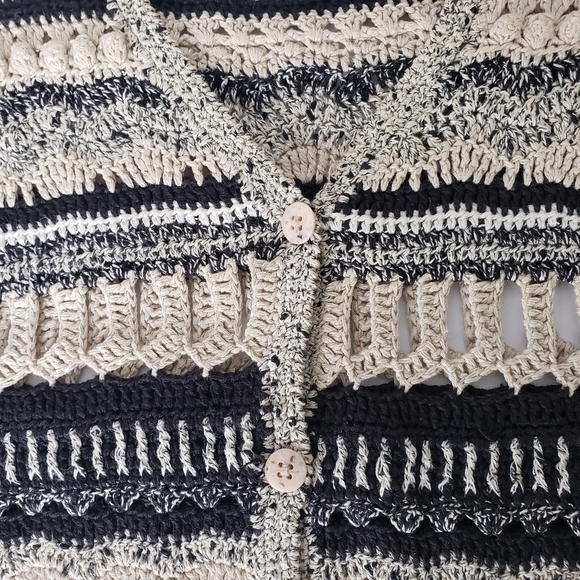 Sigrid Olsen Crocheted by Hand Cardigan Sweater Size M - Picture 6 of 8